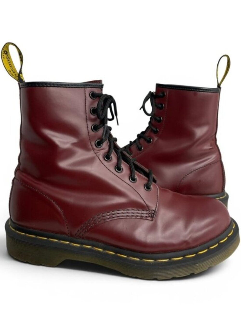 Dr. Martens 1460 W Cherry Red Smooth Leather 8-Eye Combat Boots Women's 8 US